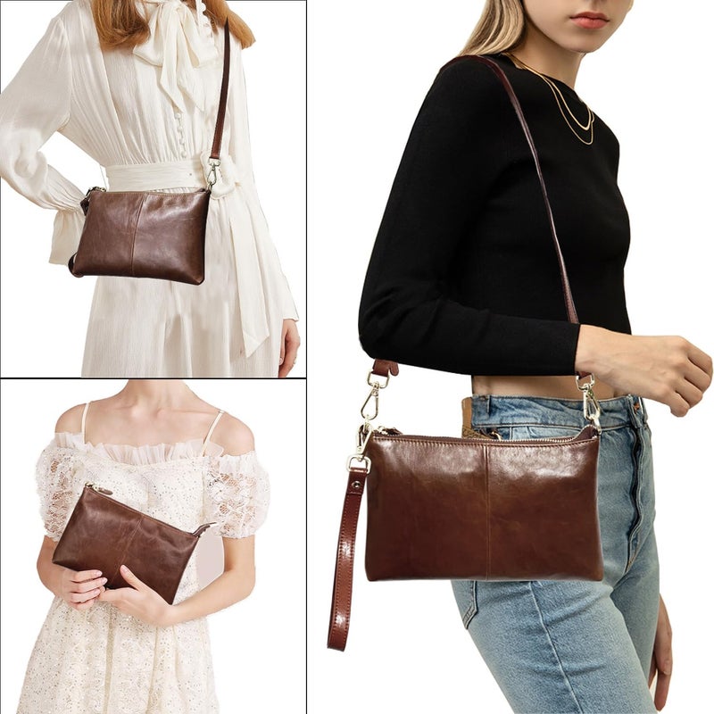Beurlike Leather Wristlet Wallet Clutch Purses For Women Small Crossbody Phone Bags - Image 5
